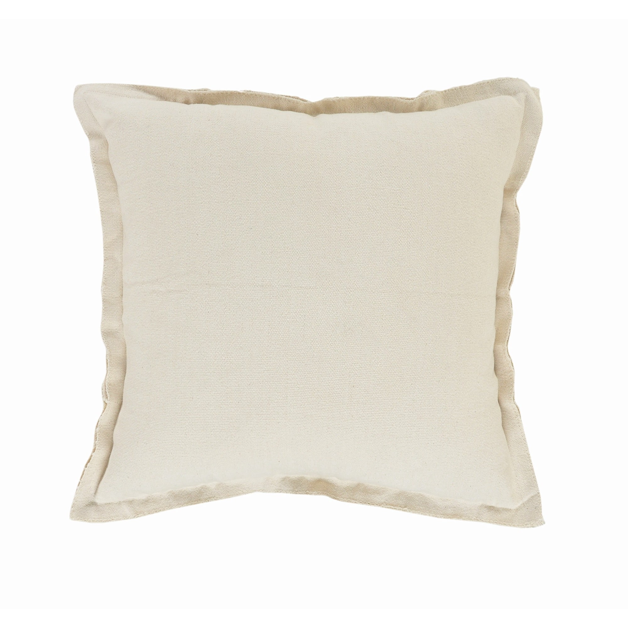 Laddha Home Designs Handwoven Over Tufted Grid Cotton Throw Pillow Cover - 20" - Cream