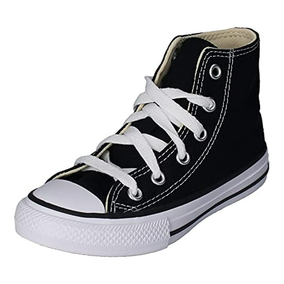 Converse Chuck Taylor All Star High Top Sneaker, Black/White/Black, 2 Little Kid