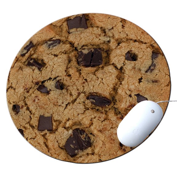 KuzmarK Round Mousepad / Hot Pad / Trivet - Chocolate Chip Cookie