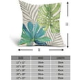 thumbnail image 4 of Teal Green Gray Tropical Leaves Pillow Covers 20X20 Inch Monstera Palm Leaf Plants Decorative Cotton Linen Summer Botanical Pillow Cases Set of 2 Farmhouse Home Decor For Sofa Couch Cushion Outdoor, 4 of 6