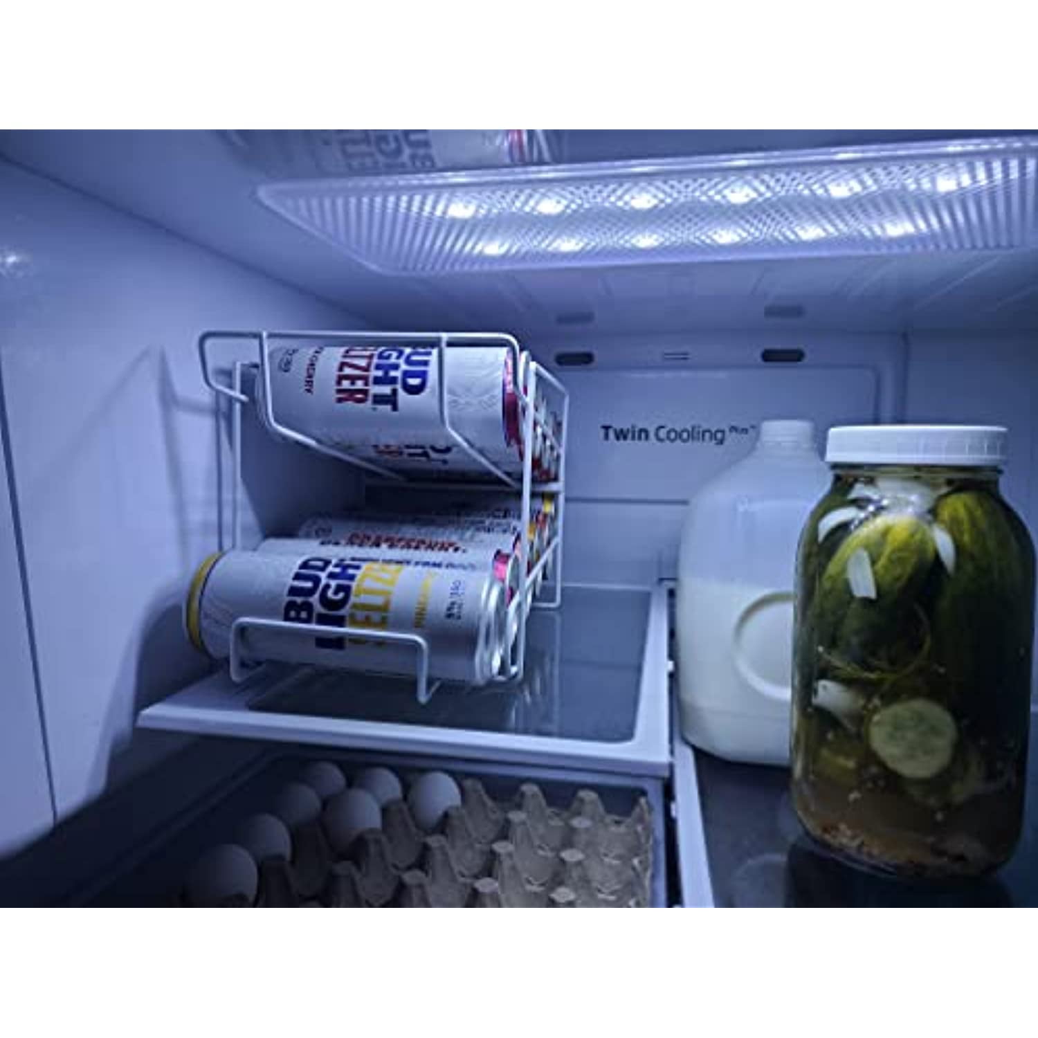 Slender Drinktender Refrigerator Can Holder, Organizer, And Dispenser