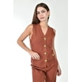 thumbnail image 4 of Set de pantalon y chaleco de punto Roman Fashion /Juvenil 50167 (Chedron) cafe CH, 4 of 5