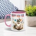 thumbnail image 3 of Happy New Year with Siamese Fireworks Holiday Xmas Winter 2025 11oz Accent Two-tone Mug Cat Lover Kitten Owner Gifts Coffee Tea Cup - 00025, 3 of 5