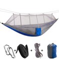 thumbnail image 1 of Hamaca Delaman portátil para acampar, viajar, cama colgante con mosquitera, accesorios deportivos (gris y azul), 1 of 8