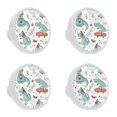 thumbnail image 1 of 4 Pcs Dinosaur Knobs for Kitchen Cabinet Cupboard Dresser Bookcase Drawer Pulls Handles Round Home Decor, 1 of 5