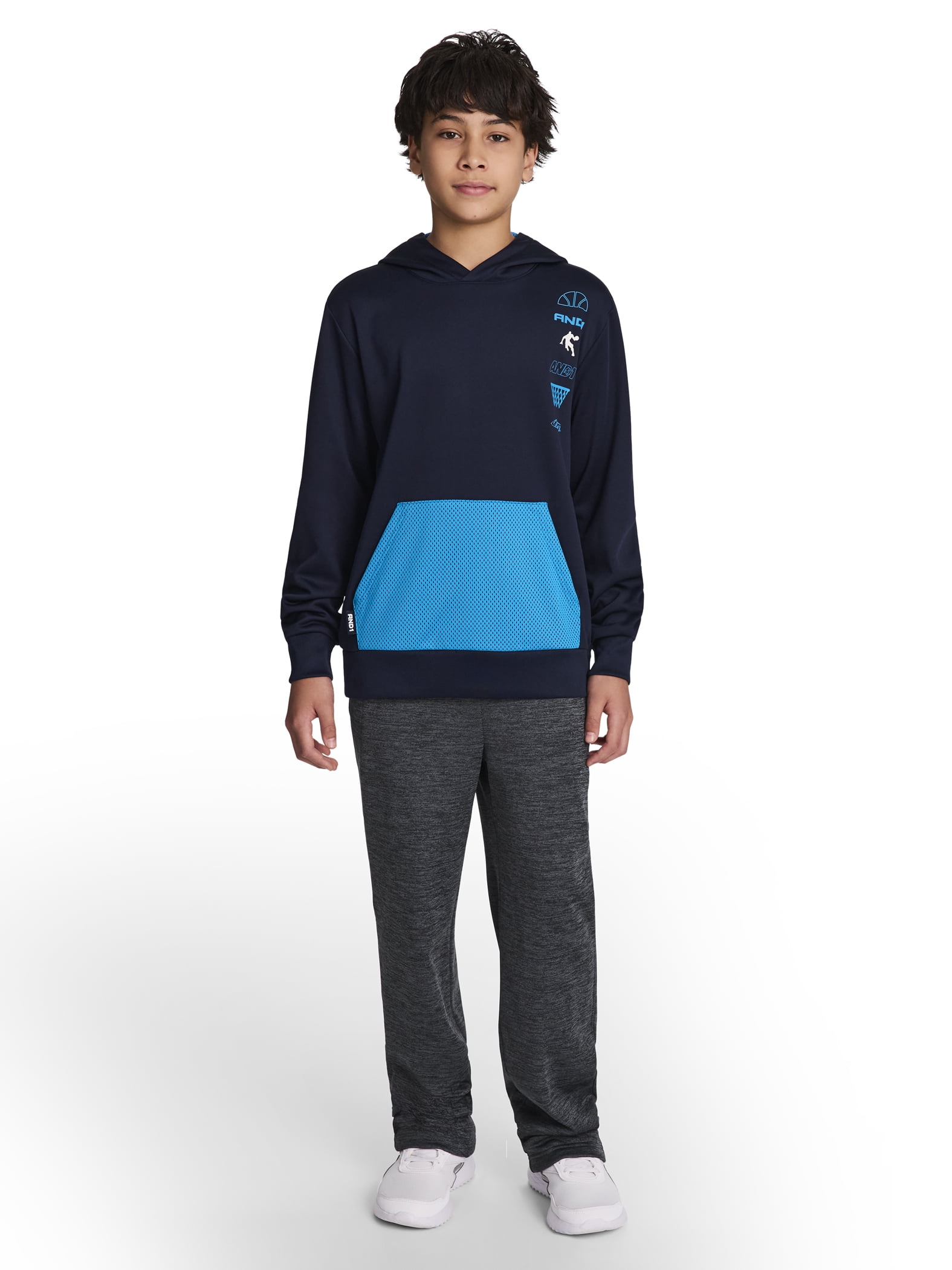 AND1 Boy's Athletic Buzzer Beater Pullover Hoodie, Sizes 4-18