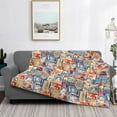 thumbnail image 3 of Salouo Set Of Travel Vintage Print Throw Blanket Gifts for Women Men Soft Flannel Blanket for Home Living Room Decor Bedroom Blanket Gifts for Mom Dad -50"x40", 3 of 7