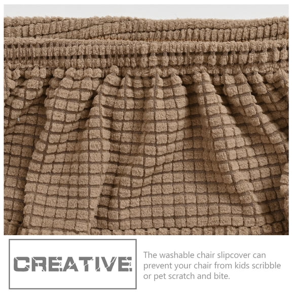 OULII 1 Set Washable Stretchable Computer Chair Cover with Armrest Protector in Light Brown for Office and Home
