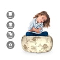 thumbnail image 2 of Spring Storage Toy Bag Chair, Clover Flower Branches Gardening Summer Blossoms Yard Essence Nature Illustration, Stuffed Animal Organizer Washable Bag, Large Size, Cream Brown, by Ambesonne, 2 of 3