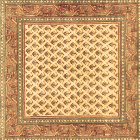Ahgly Company Indoor Square Persian Brown Traditional Area Rugs, 5' Square