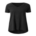 thumbnail image 3 of POINTERTECK Women Summer Short Sleeve V-Neck T-Shirt Casual Solid Color Oversized Loose Tops, 3 of 4