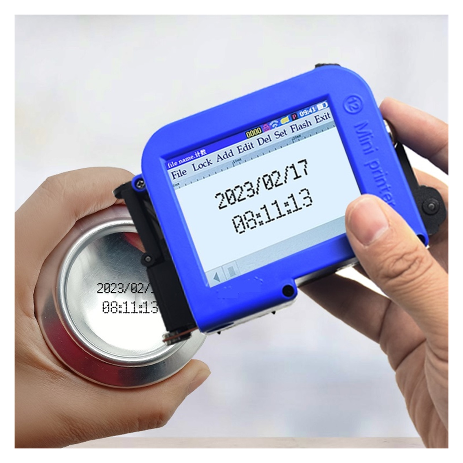 Mini portable printer, batch label inkjet printing, 2D code barcode pattern printing, fast drying color fading easily ,Versatile Surface Compatibility