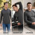 thumbnail image 6 of Men's Long Sleeve Hooded Ribbed Cuff Solid Tee/T-Shirt , Charcoal Gray L, 1 Pack, 6 of 6