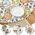 thumbnail image 4 of Colorful Cute Sports Balls Pattern Round Fitted Tablecloth with Elastic Edge,Dining Table Cover Waterproof,Outdoor Round Tablecloth for Camping,Dining,Indoor and Outdoor, 4 of 7
