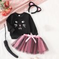 thumbnail image 4 of Glisme Halloween Clothes For Girls Long Sleeve Round Neck Tops Skirts Cartoon Prints 2 Piece Set Cute Toddler Outfits Pink, 4 of 8