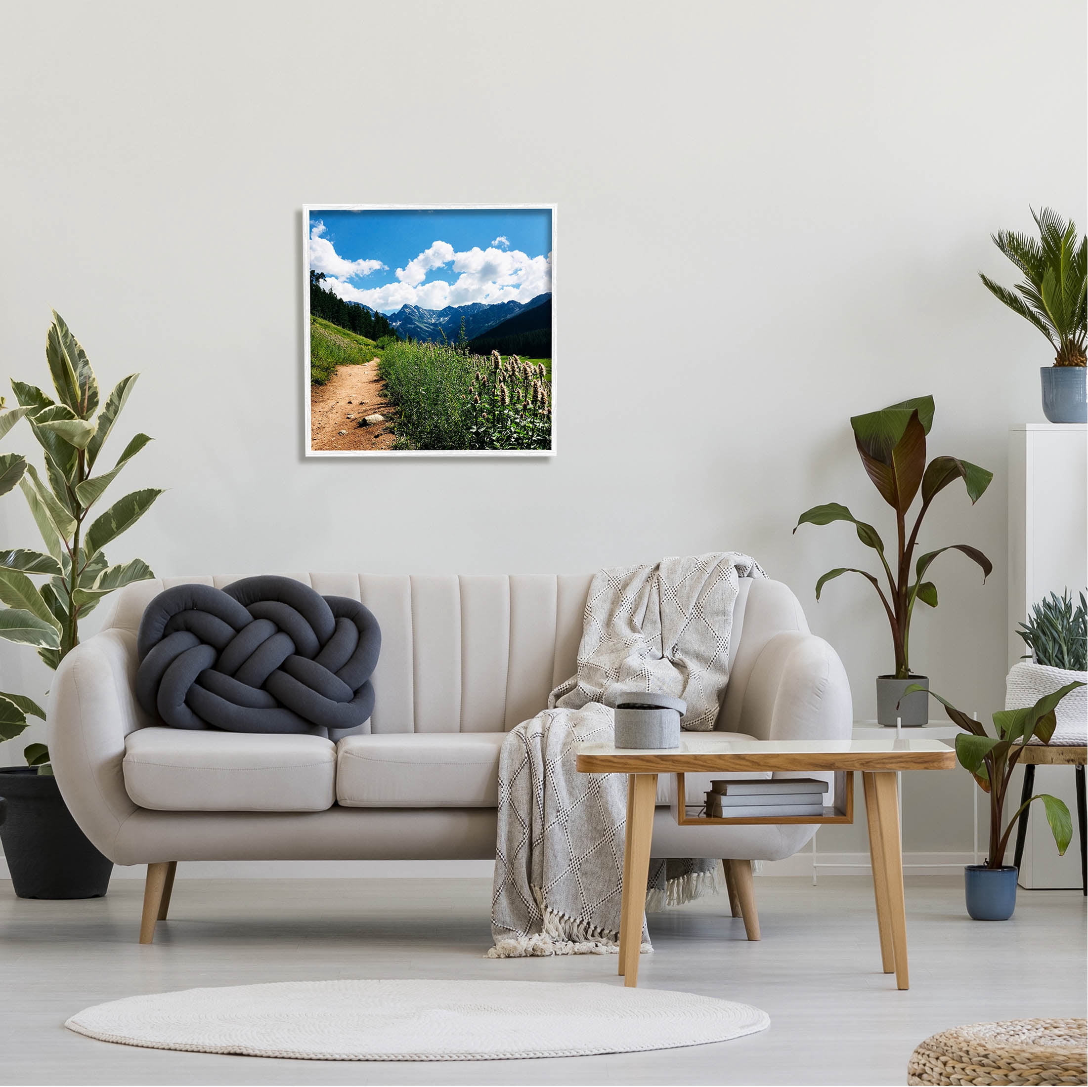 Stupell Industries Mountain Field Nature Path Photograph White Framed Art Print Wall Art, Design by Anna Coppel