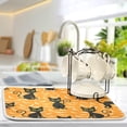 thumbnail image 5 of Dish Drying Mat, Halloween Black Cat Microfiber Kitchen Dish Pads Super Absorbent Dish Drainer Mat Fast Drying Heat-resistant Drying Mat for Kitchen Counter, 18"x24", 5 of 7