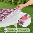 thumbnail image 5 of White Butterfly Red Blue Leaf Pattern Round Fitted Tablecloth with Elastic Edge,Dining Table Cover Waterproof,Outdoor Round Tablecloth for Camping,Dining,Indoor and Outdoor, 5 of 7