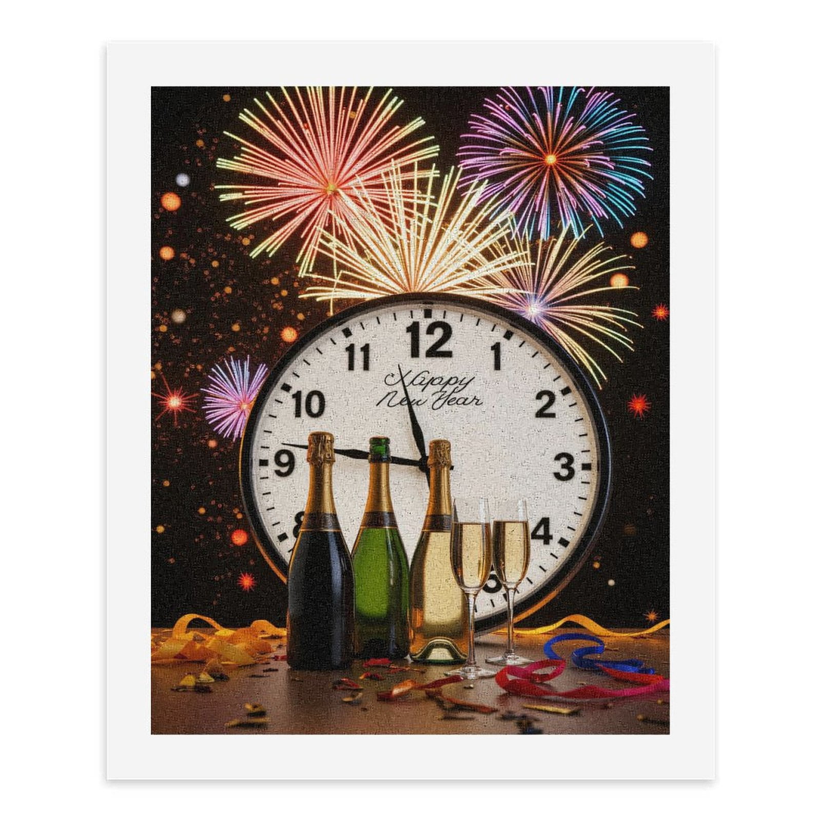 Paint By Numbers Kit for Adults Beginner - DIY Celebration Midnight Countdown Scene Canvas Painting Kits for Adults, Frameless Paint By Number for Adults for Home Wall Decor 16x20 Inch