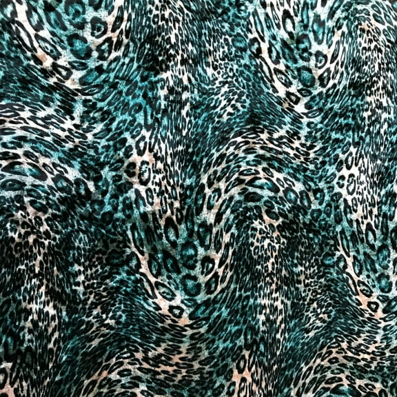 Turquoise Leopard Print Velvet