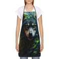 thumbnail image 2 of Naloa 1Pack Adjustable Bib Apron Waterdrop Resistant Cooking Kitchen Aprons for Women Men Chef, Realistic Style Colorful Wolf A Print, 2 of 5