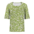 thumbnail image 5 of SYMOID Womens Summer Floral Casual Short Sleeve Blouse for Misses,Multicolor,Size L, 5 of 6
