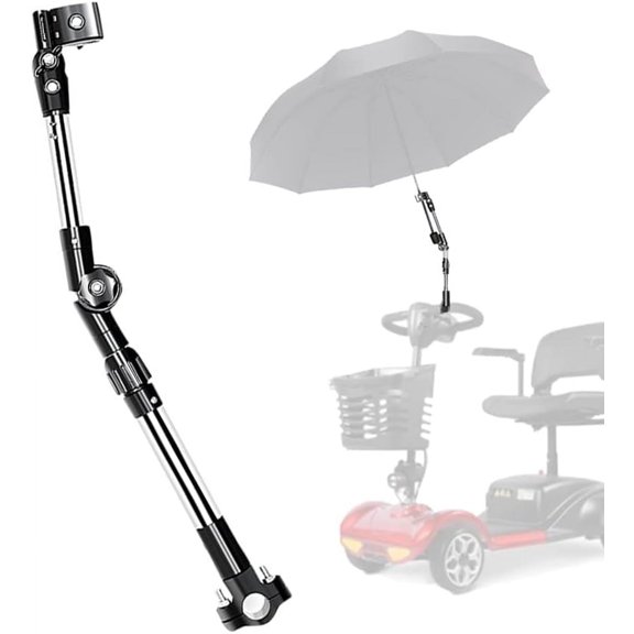 Stroller Umbrella Attachment,Umbrella For Wheelchair,Golf Cart Umbrella Holder,Bike Umbrella,For Diameter Of 20-25mm,ABS Material,Strength Durability,For Wheelchair,Stroller,Walker,Deck Chair