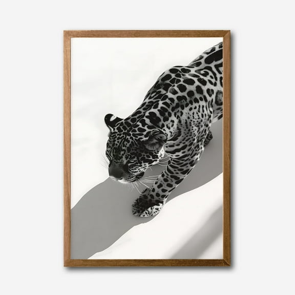 Black and White Panther Canvas Wall Art – Modern Wildlife Decor