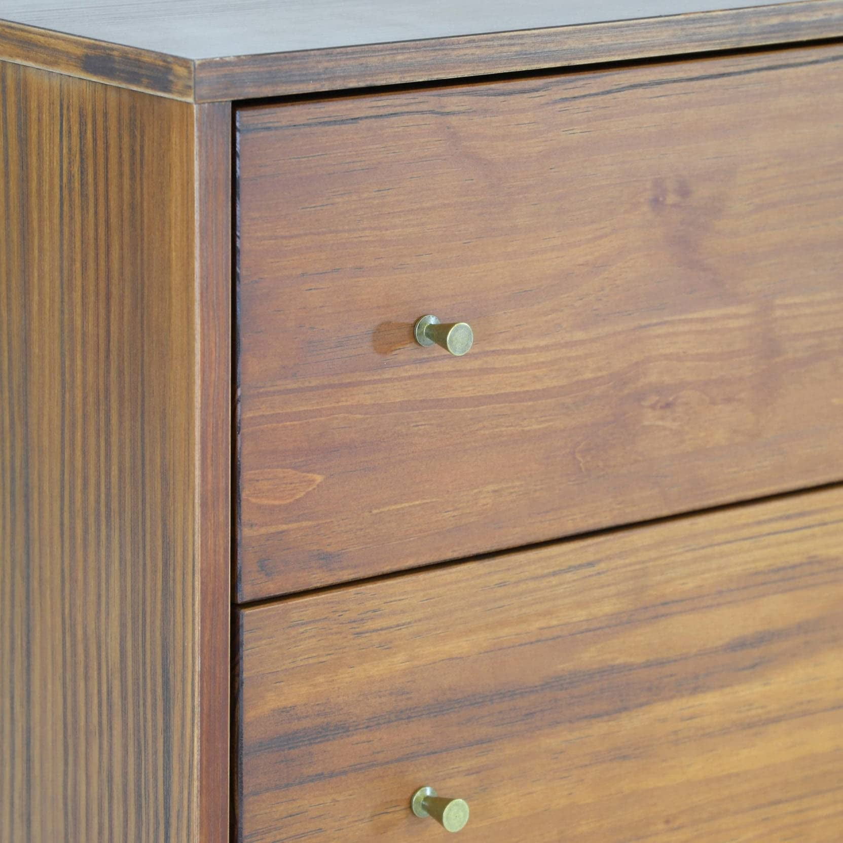 Grain Wood Furniture Mid Century 5-Drawer Chest, Brushed Walnut