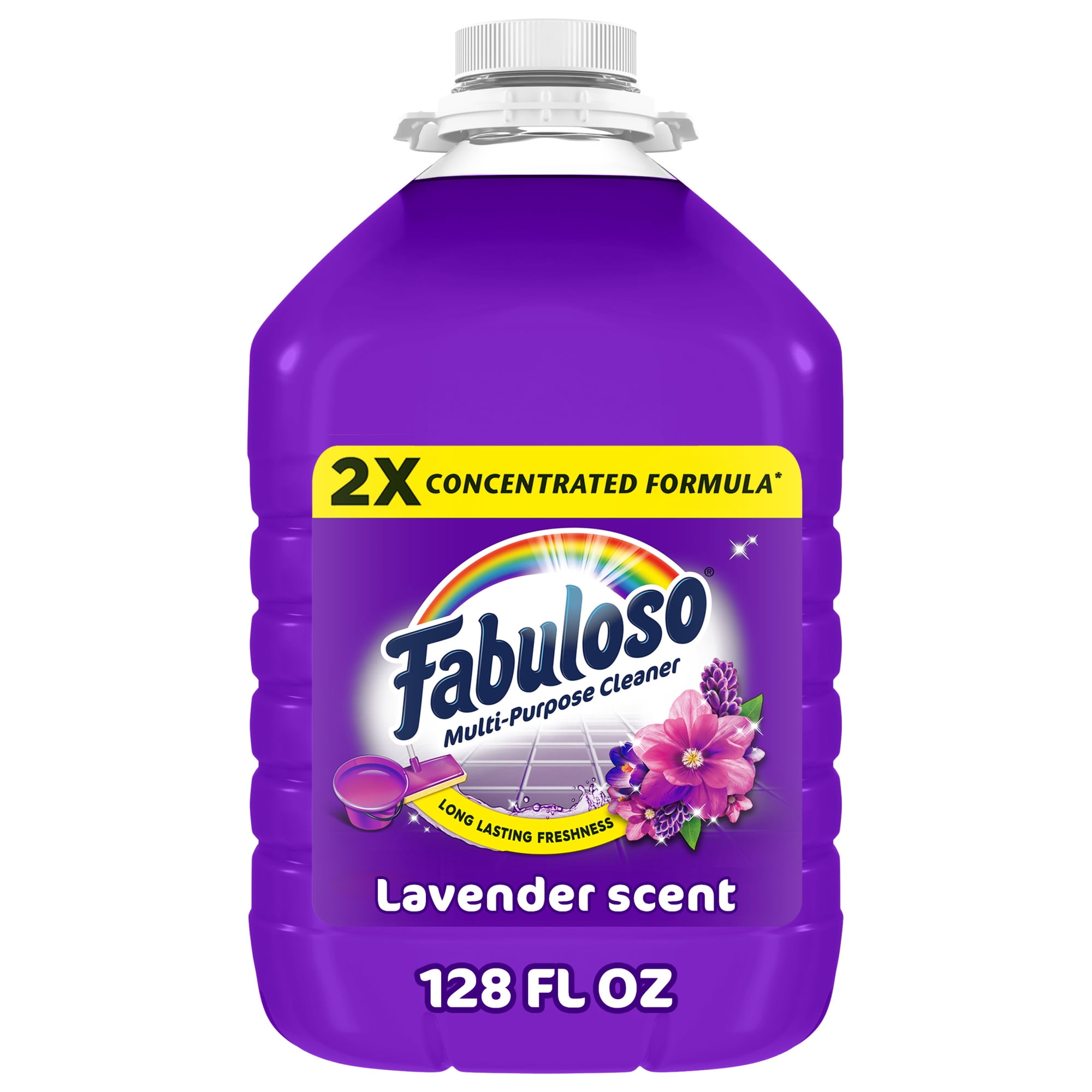 Fabuloso 2X Multi-Purpose Cleaner, No Rinse Floor Cleaner, Lavender Scent, 128 fl oz