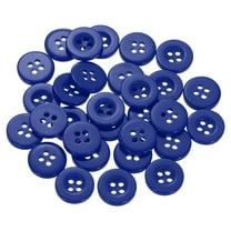 30pcs 20L Sewing Buttons 1/2"(12.5mm) Resin Round Flat 4-Hole Craft Replacement Buttons for Sewing Clothing and DIY, Blue