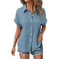thumbnail image 6 of Mashaouyo Womens Button Down Shirts Cotton Dress Shirts Long Sleeve Blouses V Neck Solid Casual Tunics Tops with Pockets, 6 of 7