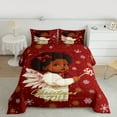 thumbnail image 2 of Homewish Black Girl Angel 3-Piece Full Size Comforter Sets for Teens Children Kids,Merry Christmas Bedding Comforter Set,Xmas Snowflake Lightweight Bedding Sets,Super Cozy Room Decor,Reversible, 2 of 8