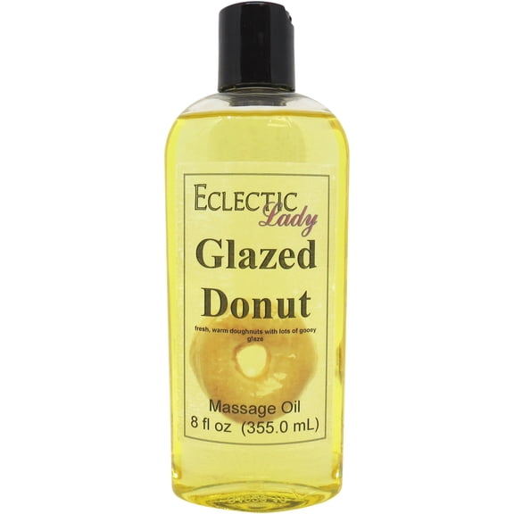 Glazed Donut Massage Oil by Eclectic Lady, 8 oz, Sweet Almond Oil and Jojoba Oil