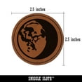thumbnail image 2 of Waning Gibbous Moon Phase 2.5" Faux Leather Round Engraved Iron-On Patch - Brown, 2 of 6