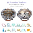 thumbnail image 2 of Diaper Bag Tote with Pacifier Case and Changing Pad, Large Capacity Travel Grey Baby Diaper Bag Backpack for Mom Dad, 2 of 7