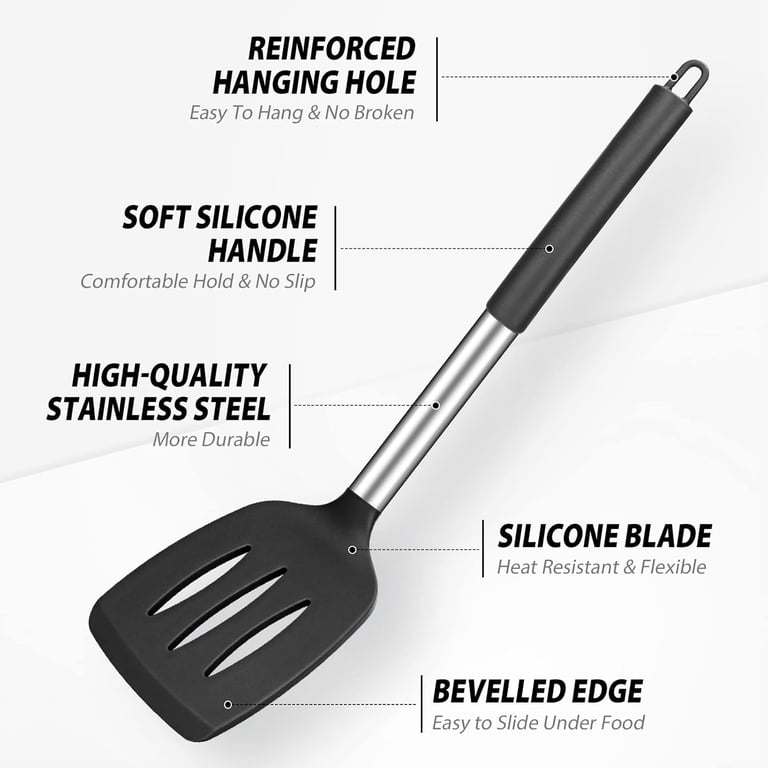 Behome 2-Pack Silicone Spatula Set, Non-Stick Turners photo 7