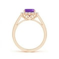 thumbnail image 2 of ANGARA Natural Cushion 1.35 ct Amethyst Cocktail Ring with Diamond Halo in 14K Rose Gold for Women (Size-7mm) | February Birthstone, Anniversary, Jewelry Gift for Women | Natural Amethyst Ring, 2 of 7