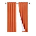 thumbnail image 2 of 1 Single Panel Solid Foam Backing Lined Room Darkening Blackout Window Curtain Panel Treatment Drape Rod Pocket Matte in Different Sizes 84", BRICK RUST R64, 2 of 6
