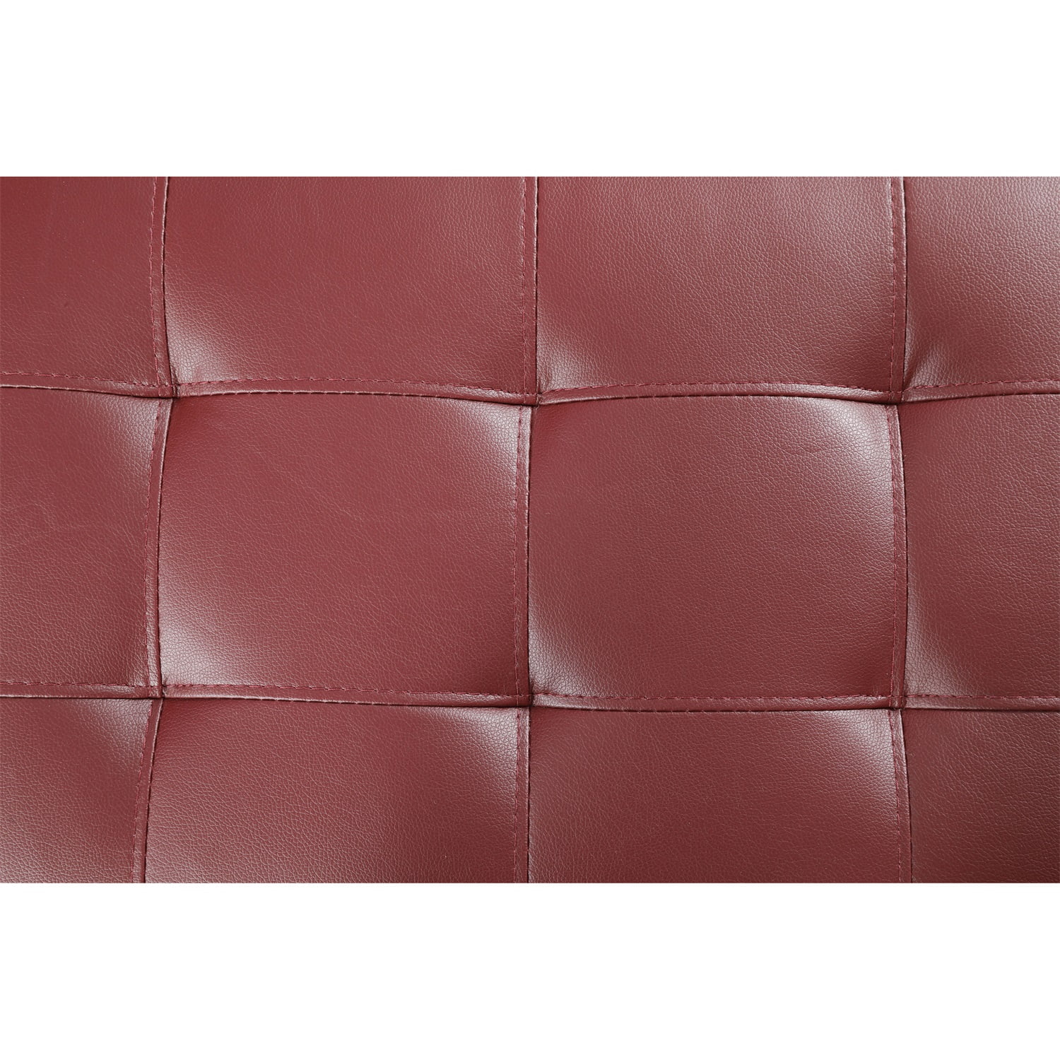 Hommoo L Shaped Flippable Backrest Sectional Couches and Sofas, 4-Seat Faux Leather Sectional Sofa Sets, Modern Living Room Furniture Sets, 15' Back Height, Red(No Ottoman)