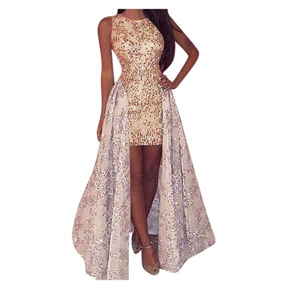 High Low Cocktail Dresses For Women Wedding Guest Sleeveless Elegant Floral Trim Dress Mesh Patchwork Party Dress Maxi Vestidos Para Mujer Casuales Y Elegantes Formal Dresses For Women