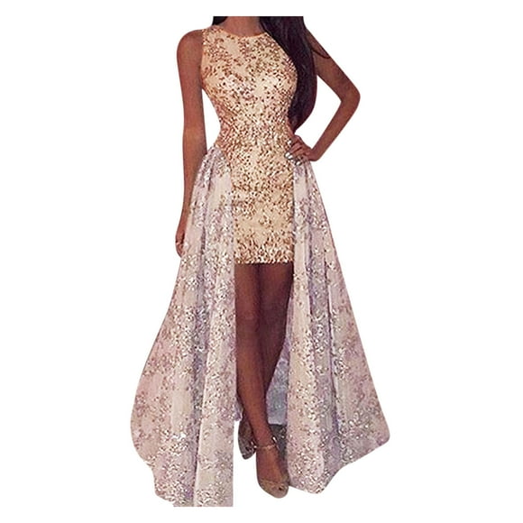 High Low Cocktail Dresses For Women Wedding Guest Sleeveless Elegant Floral Trim Dress Mesh Patchwork Party Dress Maxi Vestidos Para Mujer Casuales Y Elegantes Formal Dresses For Women