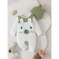 thumbnail image 2 of Liacowi Baby Long Sleeve Rompers Newborn Winter Round Neck Bear Pattern Jumpsuits Hat Infant Cual Bodysuit, 2 of 9