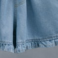 thumbnail image 6 of XFLWAM Women's Denim Shorts High Waisted Stretchy Ruffle Hem Short Jeans Elastic Waist Ladies Jeans Shorts Light Blue S, 6 of 8