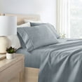 thumbnail image 3 of Noble Linens 4 Piece Pattern Microfiber Bed Sheets Set, Soft Lines Stone, King, 3 of 8