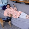 thumbnail image 3 of Wearable Oversized Blanket,Pink Cow Heart Pattern Wearable Blanket Hoodie for Adults,Cozy Hooded Blankets with Super Pockets,Super Warm Fuzzy Pullover for Women & Men, 3 of 6
