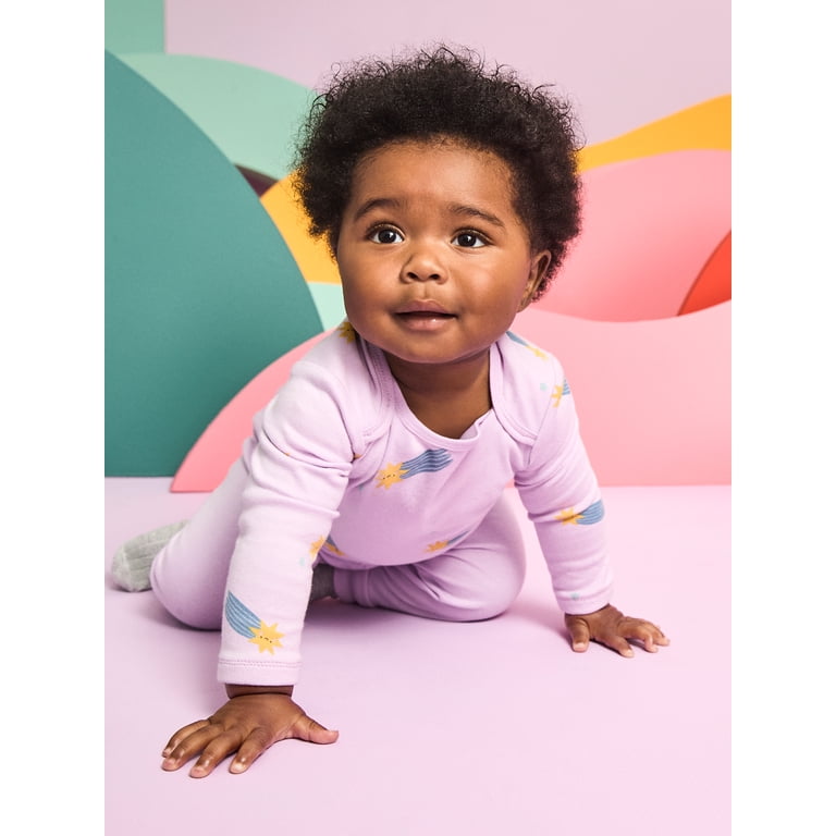 Garanimals 100% Cotton Long Sleeve Bodysuits, 4-Pack, 0-24M photo 2