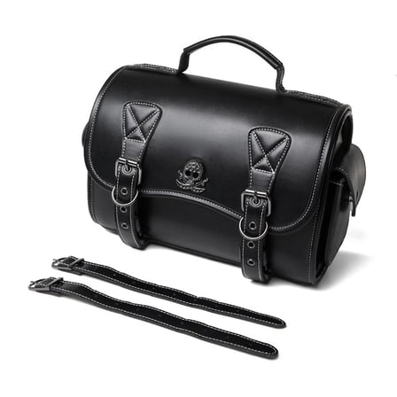 Yammee Travel Luggage Storage Bag Over Saddles Bag Motorbike Accessories Tool Bag Punk Style Saddlebag Universal PU Side Bag