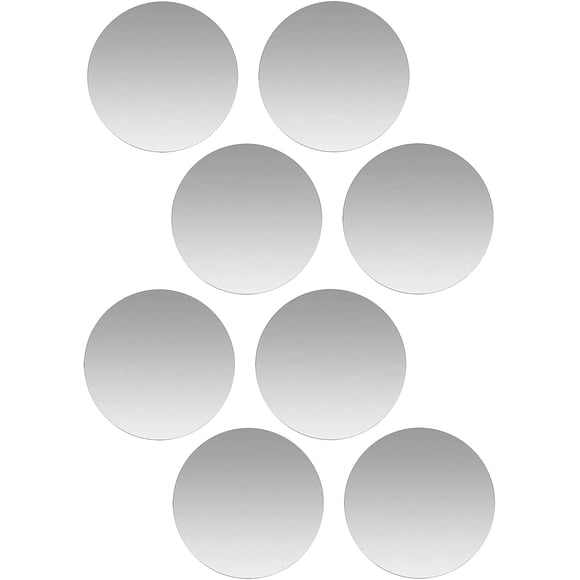 ABDFHE-Cell Phone Metal Plates for Magnetic Car Mount, Wall, Phone Holder. Replacement Set of 8 Silver Round Iron Discs for Magnet Mount. 3M Adhesive Thin Steel Phone Case Back Magnet Stickers 8 Pack