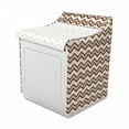 thumbnail image 2 of Tan Washer Cover, Classic and Chevron Zigzag Pattern Waves Geometric Retro Style Tiling, Decorative Accent for Laundromats, 29" x 28" x 40", Brown and Tan, by Ambesonne, 2 of 3